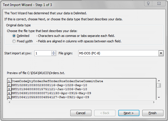 excel text import wizard not prompting