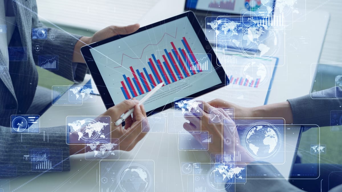 Capacity Planning Column Chart on a Tablet